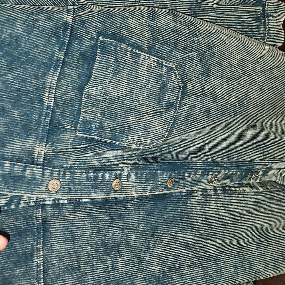 ZENANA Nwots womens Sz Medium Teal Blue Mineral Washed Corduroy Shacket!! - Picture 8 of 8